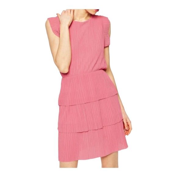 ASOS | Pink Tiered Ribbed Dress | 10 NWT - Picture 1 of 7